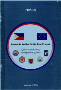 Book Cover: PRIMER Access to Justice for the Poor Project